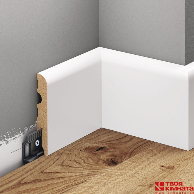 Плинтус Cezar MDF(810411) белый (82x13x2200) | Плинтус Cezar