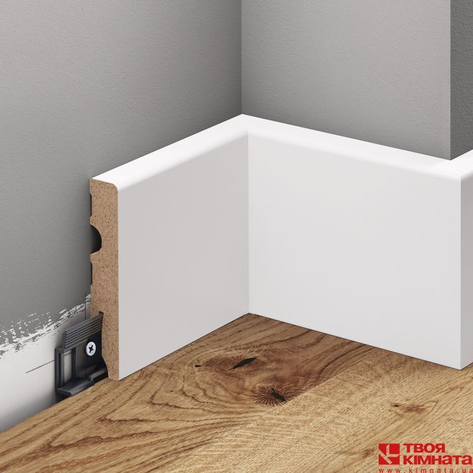 Плінтус Cezar MDF(810350) білий (80x14,5x2200) | Плінтус Cezar