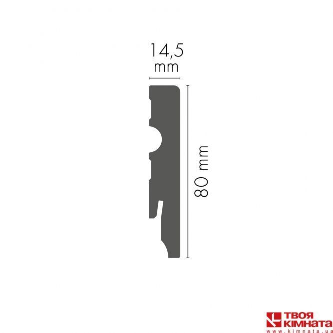 Плінтус Cezar MDF(810350) білий (80x14,5x2200) | Плінтус Cezar