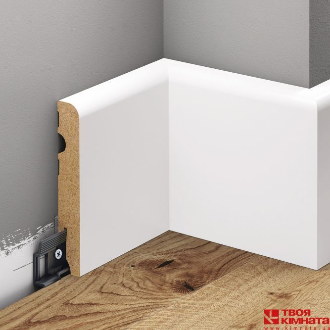 Плінтус Cezar MDF(678660) білий (90x16x2200) | Плінтус Cezar