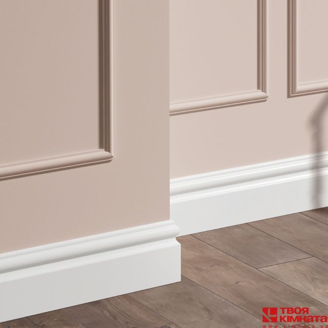 Плінтус Cezar MDF (349) Powdear Snow | Плінтус Cezar