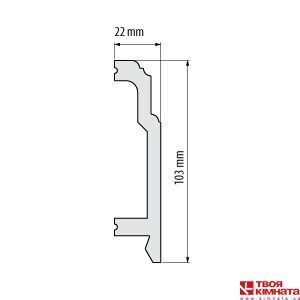Плинтус дюрополимерный Cezar Elegance LPC-26 белый мат | Плинтус Cezar