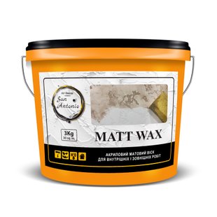 Віск акриловий матовий Matt Wax ТМ "San Antonio" 3 кг | Декоративна штукатурка