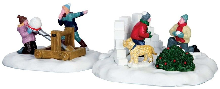 Набор из 2х статуэток "Снежная перестрелка"