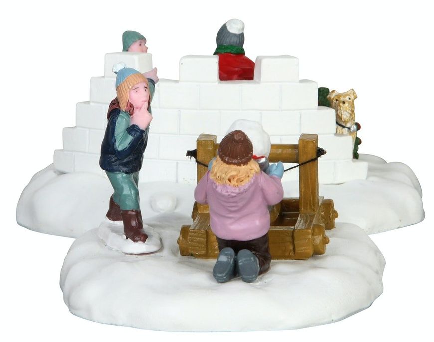 Набор из 2х статуэток "Снежная перестрелка"