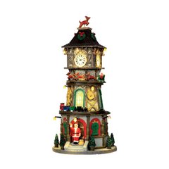 Різдвяна годинникова башта, з адаптером (світло, музика, рух)