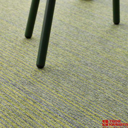 Ковровая плитка Essence Stripe Tarkett AA91 7003, серо-зеленая | Ковролин Tarkett