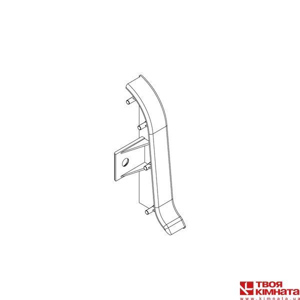 Заглушка правая на плинтус ПВХ Premium Cezar Ясень светлый матовый | Аксессуары Cezar для пола
